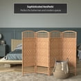 thumbnail image 6 of Red Lantern 4 ft. Short Fiber Weave Folding Screen - Natural - 4 Panels, 6 of 7