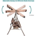 thumbnail image 6 of Topcobe 2-Person Outdoor Patio Swing Chair w/Convertible Canopy, Removable Cushions for Garden, Poolside, Backyard, Coffee, 6 of 7