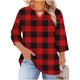 thumbnail image 3 of TaTaai Women's Plus Size Casual Top Round Neck 3/4 Sleeve Chest Cut-out Printed T-Shirt Loose Fit Spring Summer Base Layer Blouse Gift, 3 of 7