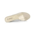 thumbnail image 4 of BLISSFUL STEP Women's Ring Block Heel Clear Slides Sandals Beige 8, 4 of 6