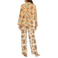 thumbnail image 6 of DISNIMO Capybara Orange Printed Women's 2 Piece Pajama Sets Long Sleeve Button Down Sleepwear with Long Pajama Pants Loose Fit Nightwear Soft V Neck Pajama Outfits, 4XL, 6 of 7