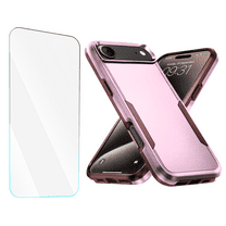2-in-1 Entronix Bundle for iPhone 17 Air. Heavy Duty Phone Case, 1 Screen Protector, Pink