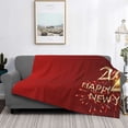 thumbnail image 2 of Uemuo Happy New Year 2025 Printed Throw Blanket for Couch, Fluffy Fuzzy Blankets for Bed, Sofa, Cozy Flannel Faux Fur Blanket-, 2 of 6
