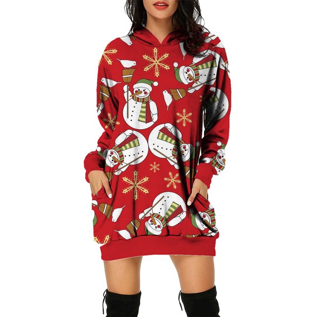 Sudadera con capucha de gran tamaño para mujer, ropa de fiesta con estampado 3D de dibujos animados Kuymtek Rojo T S para Mujer