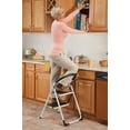 thumbnail image 2 of LivingSURE 2 Step Ladder Stool Combo with Handgrip – Anti-slip Folding Step Stool – Extra Wide Pedal Step Sturdy Household Ladder, 2 of 6