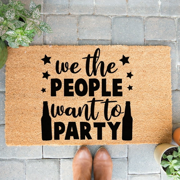 Doormat We The People Want To Party Welcome Mat Funny Cute Front Po (18" x 30") #5804