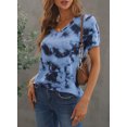 thumbnail image 4 of Chase Secret Womens Tie Dye Short Sleeve V Neck Tee Shirts Summer Casual Loose Fashion Tops Plus Size, 4 of 5