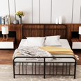 thumbnail image 4 of Metal Platform Bed Frame Queen Size Large Bed Frame with Strong 9 Support Legs,No Box Spring Needed,Quiet and Anti-Slip Durable Black, 4 of 7