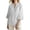 #0152-White, variant on Uootdi Womens 3/4 Sleeve Tops Stand Collar Bell Cuffs Cotton Linen Blouses Casual Solid Color Button Down Shirts Office Daily Chic Wear Gift