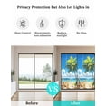 thumbnail image 4 of Window Privacy Film Beach Blue Stained Glass Window Film Decorative Sun Block Window Cover Starfish Palm Tree Shell Sandy Beach Window Clings Static Adhesive Sticker for Bathroom 19.6"x39.3", 4 of 7