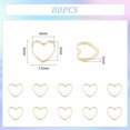 thumbnail image 3 of 80 anillos de enlace de corazón chapados en oro de 24 quilates de 7,5 mm con bisel abierto, anillos de enlace, dijes de anillo hueco de corazón, aretes, aros de abalorios, conectores de joyería., 3 of 9