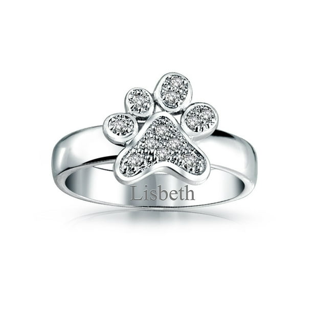 Paw print shop diamond ring