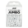 JAM Jumbo Paper Clips, White, 75/Pack, Large
