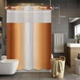 thumbnail image 3 of Burnt Orange Grey Gradient No Hook Shower Curtain with Snap in Liner Minimalist Ombre Modern Art Waterproof Bathroom Shower Curtain with See Through Top Window for Bathtub 60" x 72", 3 of 9