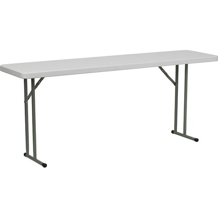 6-Foot Granite White Plastic Folding Training and Event Table