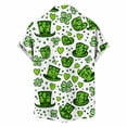 thumbnail image 5 of SGFCWSX Men's Casual Short Sleeve Button Up Shirt St. Patrick's Day Shamrock Print with Chest Pocket Green Size S, 5 of 6