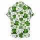 thumbnail image 4 of Ceisia Men's St. Patrick's Day Short Sleeve Shirt Clover Print Regular Straight Fit Green Turn-Down Collar Spring Summer Shirt Gift, 4 of 6