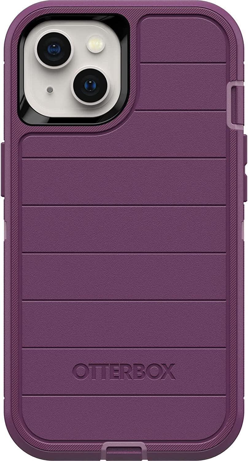OtterBox Defender Series Screenless Edition Case for iPhone 13 Only - Holster Clip Included - Microbial Defense Protection - Retail Packaging - Happy Purple