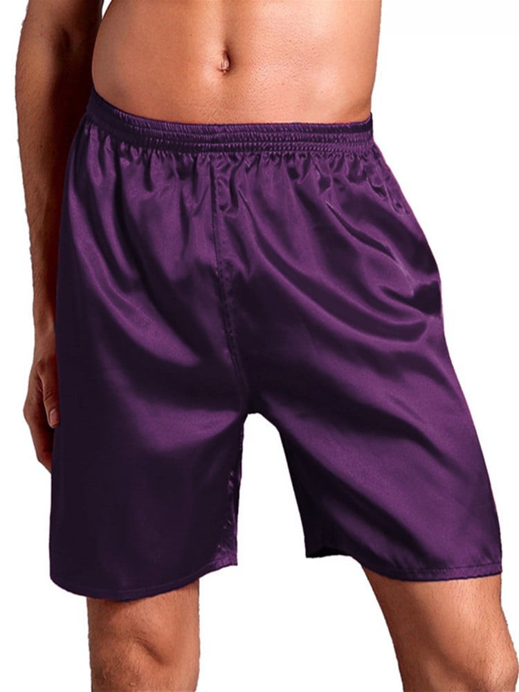 Men's Silk Boxers Fashion Elastic Waist Breathable Shorts Underwear ...