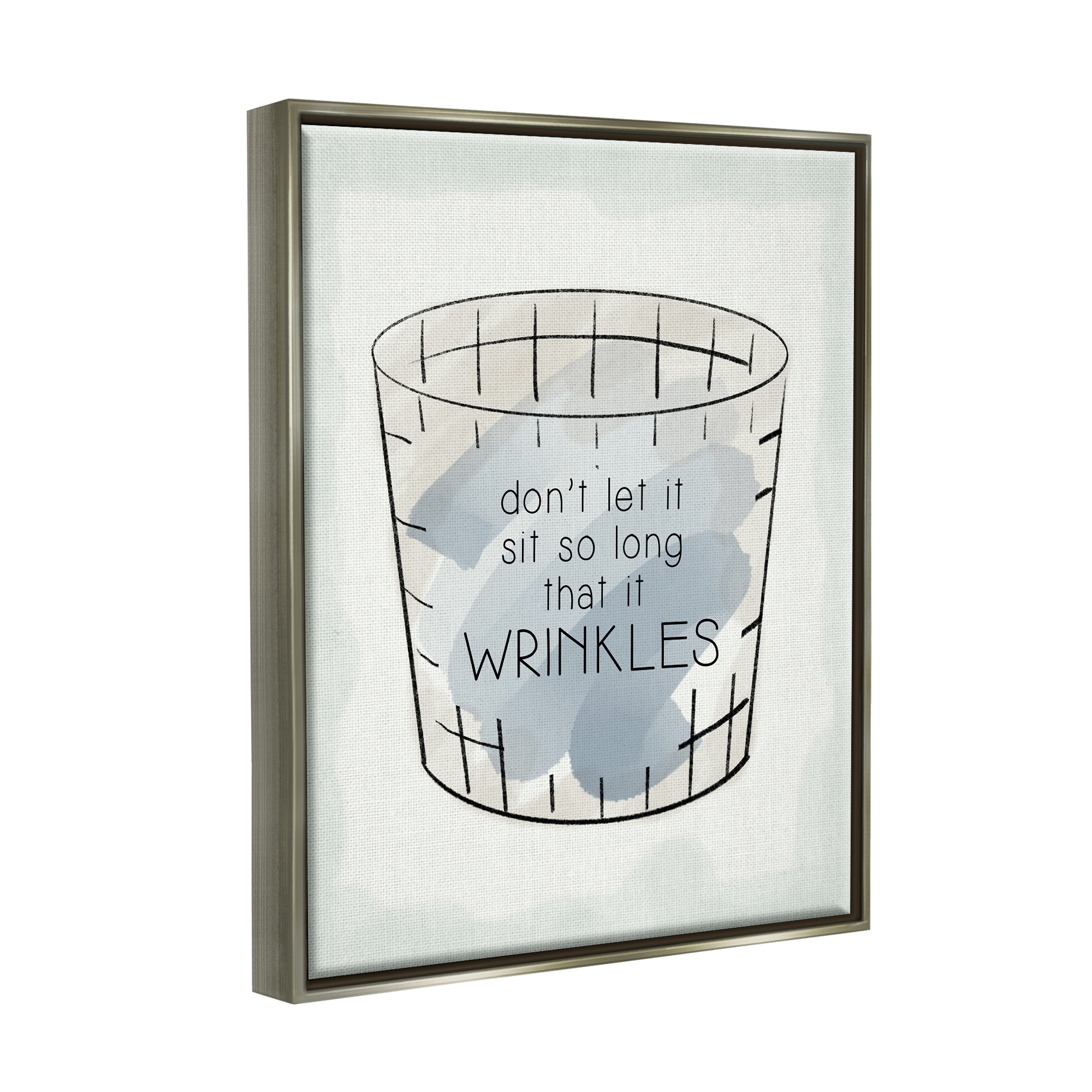 Stupell Industries Laundry Reminder Phrase Typography Painting Gray Floater Framed Art Print Wall Art, 17 x 21