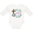 thumbnail image 3 of Inktastic Easter He Has Risen with Cross and Flowers Boys or Girls Long Sleeve Baby Bodysuit, 3 of 5