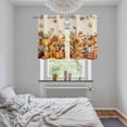 thumbnail image 6 of 2 Panels Kitchen Tier Curtains 39 Inch Length, Fall Pumpkin Grommets Window Treatment Curtain, Vintage Rugby Pumpkin Sunflower Maple Leaf Thermal Curtains Drapes for Living Room/Bathroom, 6 of 9