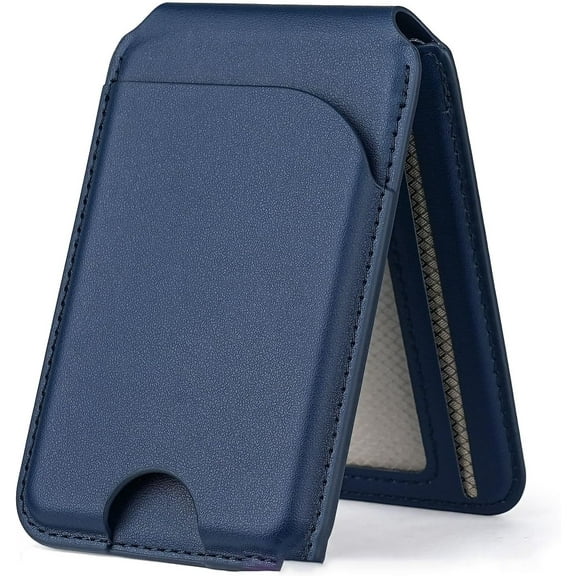 for MagSafe Wallet，Leather Magnetic Wallet for Phone with Adjustable Stand，5 Magnetic Credit Card Holder RFID Blocking for iPhone 17 16 15 14 13 12 Pro Max Air Series Cases(Blue)