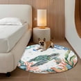 thumbnail image 3 of Sea Turtle Coastal Round Area Rug 4ft, Summer Nautical Starfish Coral Ocean Washable Non-Slip Circle Rugs for Bedroom Living Room Kitchen, Soft Non Shedding Circle Carpet for Dining Room Dorm, 3 of 9