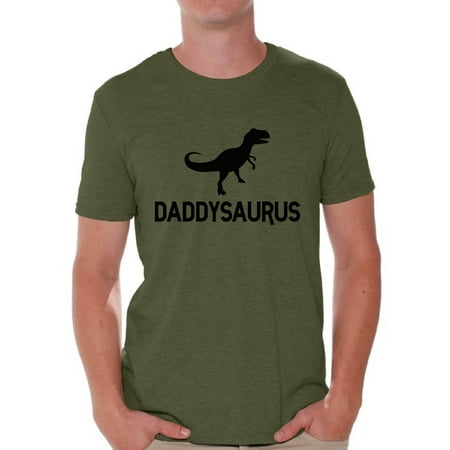 Awkward Styles Men's Daddysaurus Funny Graphic T-shirt Tops Black Daddy Saurus Gift for Dad