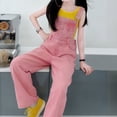thumbnail image 6 of Coerni Girls Denim Overalls Y2k Kids Wide Leg Jeans Jumpsuit Bib Overall Pockets Tween Straight Hip Hop Coverall Girls Romper, 6 of 9