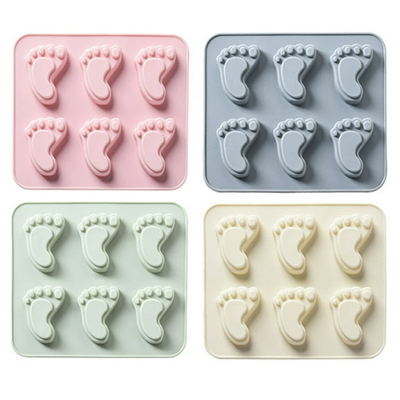 4pcs Footprint Shape Fondant Mold Silicone Mould Chocolate Mold for Home