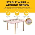 thumbnail image 4 of Pink Valentine's Day Table Cloths for 6 Foot Rectangle Tables, Roses Romantic Art Spring Floral Patio Waterproof Elastic Fitted Tablecloths, Washable Rectangular Table Cover for Camping, 4 of 8