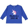 thumbnail image 3 of Inktastic My Auntie Loves Me Unicorn Girls Long Sleeve Toddler T-Shirt, 3 of 5