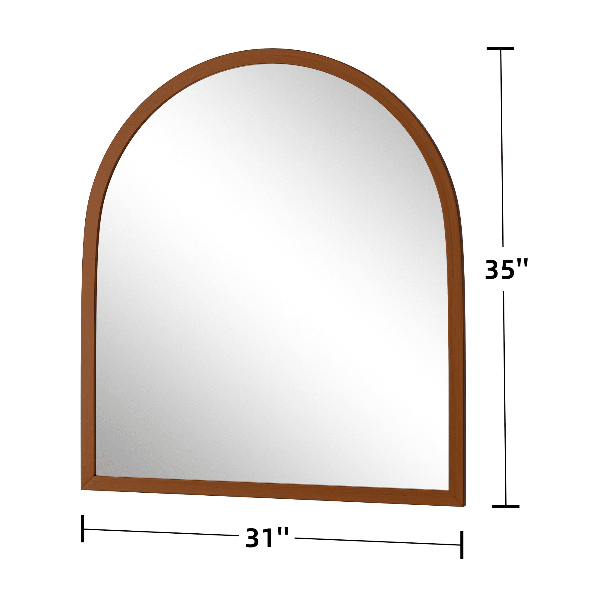 MAYEERTY 36"x32" Black Arched Floor Mirror Full Length Large Long Wall Mounted Mirror