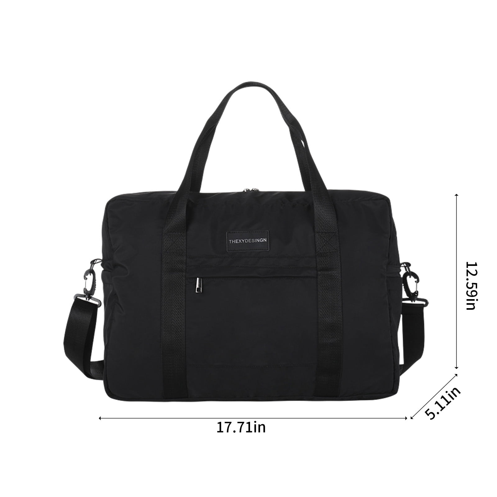 LACKUST Large Travel Tote, Expandable Gym Tote, Carry On Overnight, Trolley Sleeve, Wet Pocket, Travel Duffel Bags,Black