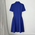thumbnail image 4 of Dvprdro Womens Work Office Mini Dress Collared Short Sleeve Double Breasted Button Slim A Line Dress Solid, 4 of 8