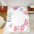thumbnail image 5 of Homewish Cartoon Axolotl Bed Sheets 4pcs for Kids Girls, Kawaii Ice Cream Donut King Sheets, Cute Animal Wildlife Sheet Set, White Room Decor, 5 of 7