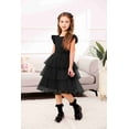 thumbnail image 6 of Arshiner Toddler Tutu Dress Girls Fluffy Summer Dresses Casual Black Funeral Tulle Sundress for Kids 6-7 Years, 6 of 7