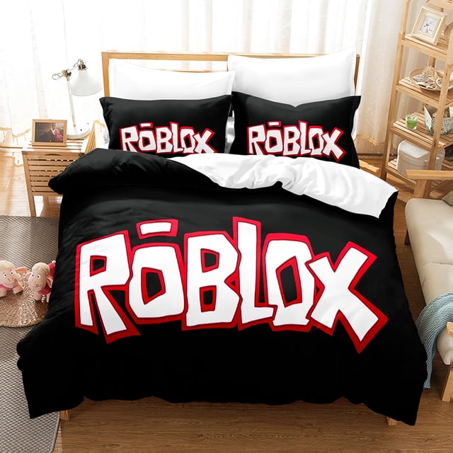 ROBLOX Ensemble de Literie Trois Pièces My World, Housse de Couette, Impression 3D, Microfibre Douce, Housse de Couette - Vinsniv