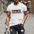 thumbnail image 2 of ICHUANYI Valentine's Day Gifts Men's Fashion Crewneck T-Shirt Short Sleeve Letter Print Tops Casual Loose Shirt, 2 of 5