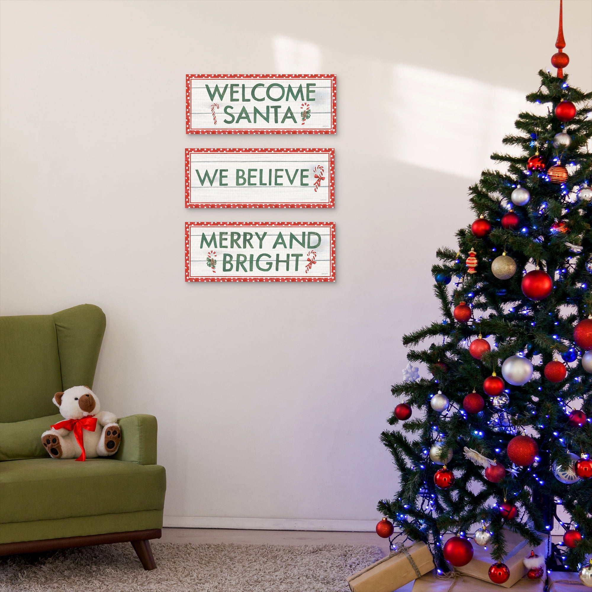 Welcome Christmas Sign I, II, III by Jenaya Jackson Canvas Art Print Set
