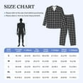 thumbnail image 4 of Mens Pajamas Set - Black White Checkered Plaid Comfy Long Sleeve Button Up Pajama Sets for Men 2 Piece, Soft Sleepwear Nightwear Pjs Lounge Sets for Men with Pockets, 4 of 5