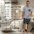 thumbnail image 4 of GIRUNS Men's Pajama Set Lightweight Sleepwear Sets Crew Neck Short Sleeve and Shorts Loungewear with Pocket Black Star Moon 2XL, 4 of 8