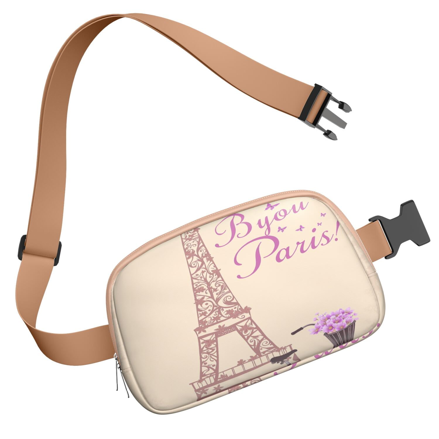 Cross Body Bag for Men&Women Waist Bag & Hip Bum Bag with Adjustable Strap for Casual Running Hiking Cycling Paris Sporty Waist Pack