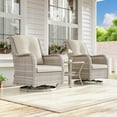 thumbnail image 2 of Meetleisure Outdoor Swivel Rocker Wicker Patio Chairs Sets of 2 with Table, Beige, 2 of 7