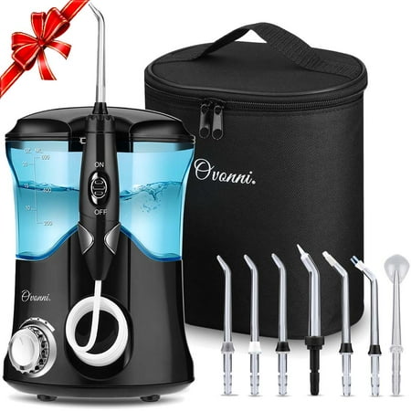 Water Irrigator For Kids Ovonni Water Flosser, Oral Irrigator 600ml Water Flosser Cordless for teeth kid Braces with toothbrush 10 Pressure Settings 7 Interchangeable Jet Tips, Braces and Bridges ()