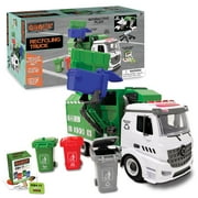 Crazy Truck 1:16 Recycling Garbage Truck Toy with Lights, Sounds, Tools & Flash Cards for Kids