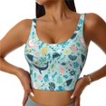 thumbnail image 1 of Fotbe Sea Animal Sujetador Deportivo Largo sin Aros para Mujer con Almohadillas y Soporte Medio, Transpirable y Absorbente, Camiseta Tipo Chaleco o Tank Top-XX-Large, 1 of 8