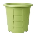 thumbnail image 2 of YHAICO Thickened Green Plastic Planter Set - Breathable Round Flower Pots for Indoor & Outdoor Houseplants, Prevents Root Rot with Drainage Tray, Modern Garden Decor, 2 of 5
