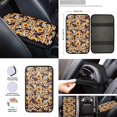 thumbnail image 4 of Renewold Red American Tribal Sunflower Brown Cow Print 12 Pieces Car Seat Cover Steering Wheel Cover Seat Belt Strap Wrap Cover Armrest Pad Handbrake Cover Gear Shift Cover Cup Holder Coasters, 4 of 7